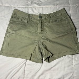green khaki shorts